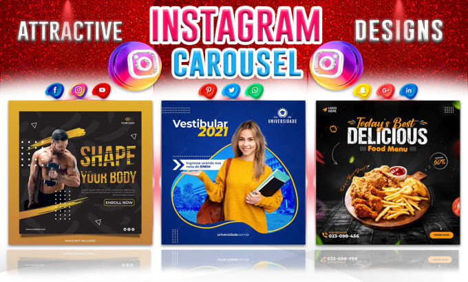 Gig Preview - Make attractive, creative carousel infographics posts for your instagram