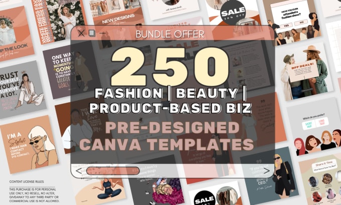 Gig Preview - Provide 250 canva templates, social media design graphics for beauty business