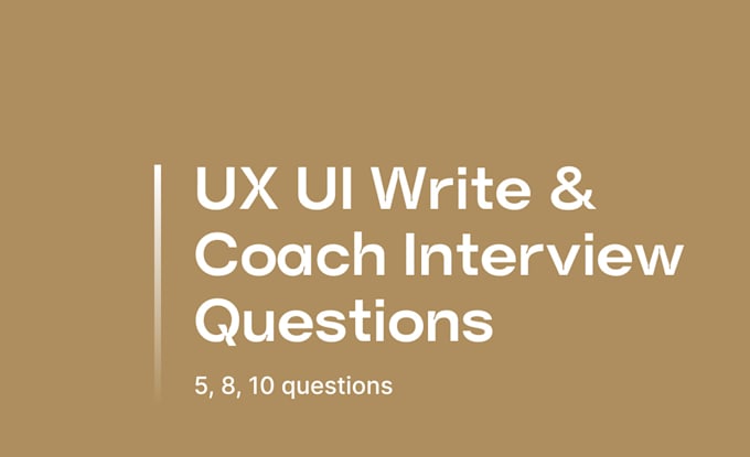 Gig Preview - Write UX UI interview scripts and coach you on interview questions