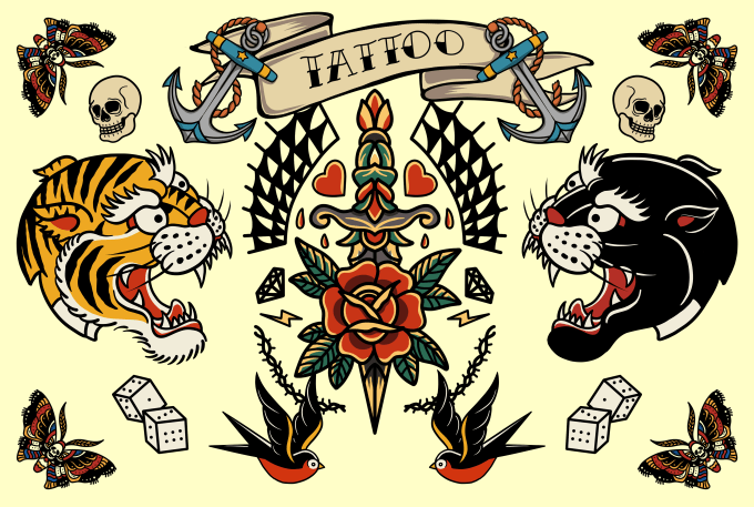 Bestseller - make you a traditional old school tattoo style design