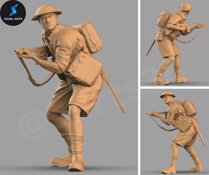 Gig Preview - Sculpt powerful 3d soldiers for 3d printing