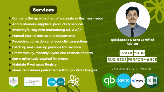 Gig Preview - Do cloud accounting and bookkeeping in quickbooks online, xero and wave app