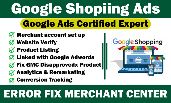 Gig Preview - Setup google shopping ads campaign