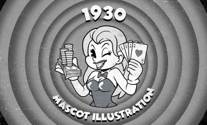 Gig Preview - Draw 1930 cartoon illustration for your vintage mascot