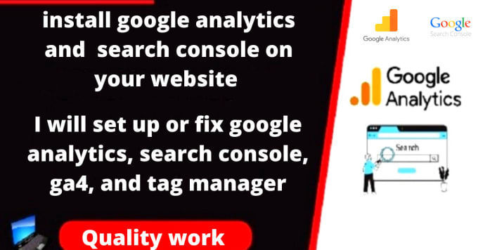 Gig Preview - Install google analytics and  search console on your website