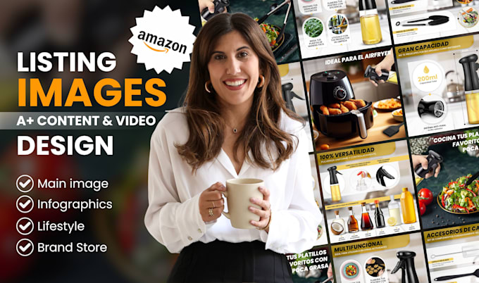 Gig Preview - Do 7 images infography and lifestyle with your stock images for amazon basic