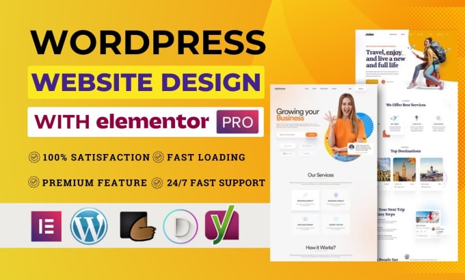 Gig Preview - Create responsive wordpress website with elementor pro page builder