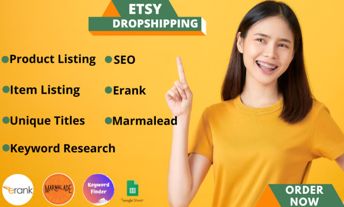 Gig Preview - List highest selling products for dropshipping on the etsy store