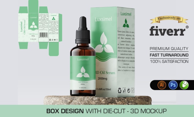 Gig Preview - Design cbd or hemp product packaging box and label