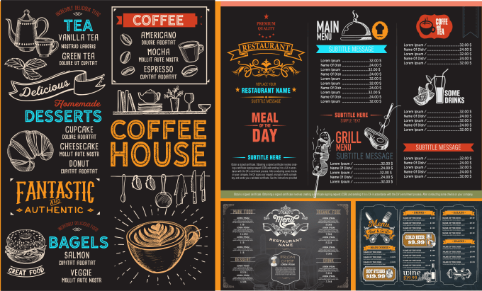 Gig Preview - Do restaurant menu design, food menu, digital menu board