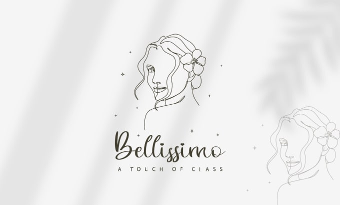 Gig Preview - Design boho feminine botanical line art hand drawn boho logo