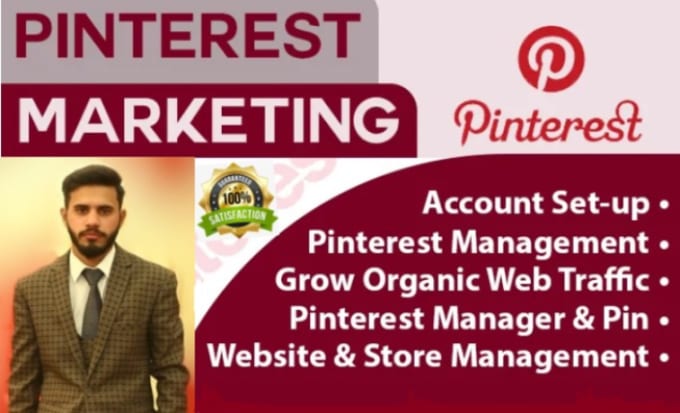 Gig Preview - Create pins with SEO as a pinterest marketing manager