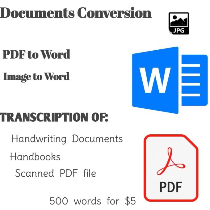 Gig Preview - Convert documents to and from word