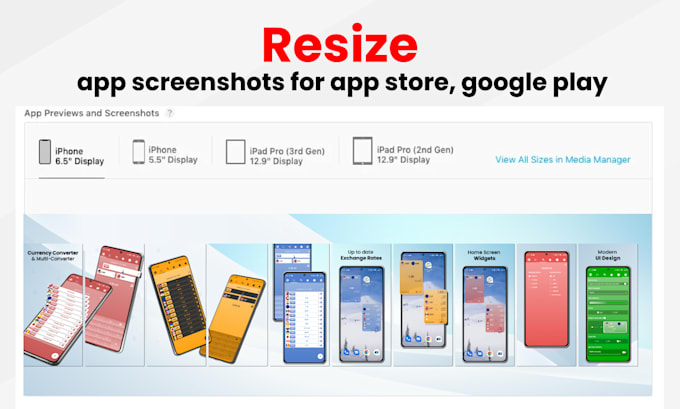 Gig Preview - Resize your app screenshots for app store and google play