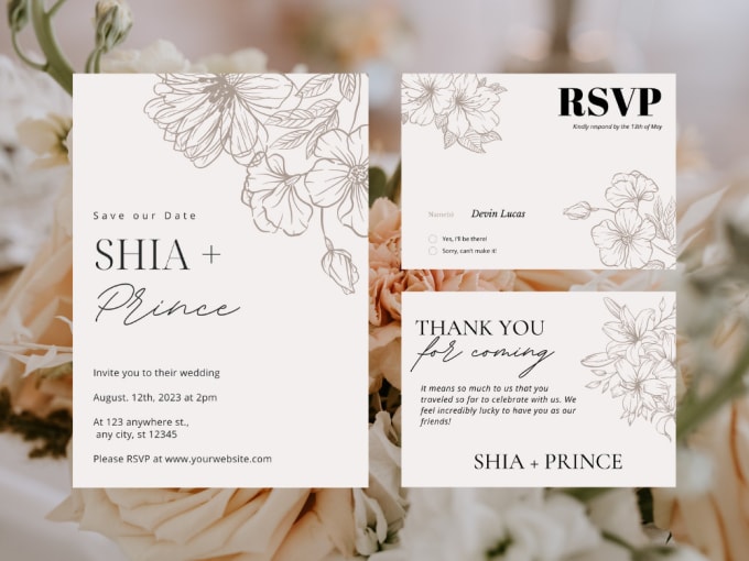 Gig Preview - Design your wedding invitation, rsvp, and thank you card