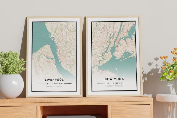 Gig Preview - Create premium quality custom city map posters