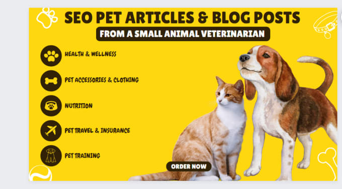 Gig Preview - Write pet SEO articles and blog posts