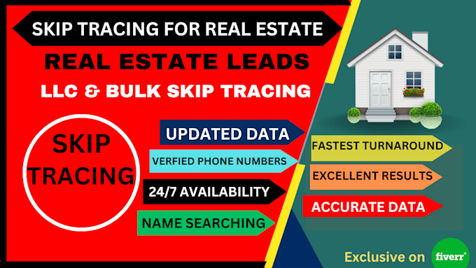 Gig Preview - Do skip tracing for real estate leads list,llc skip tracing