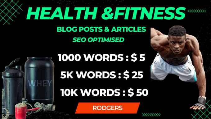 Gig Preview - Write health and fitness articles and blog posts SEO optimized