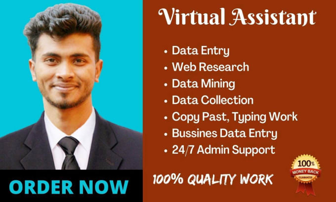 Gig Preview - Be your virtual assistant for data entry and web research