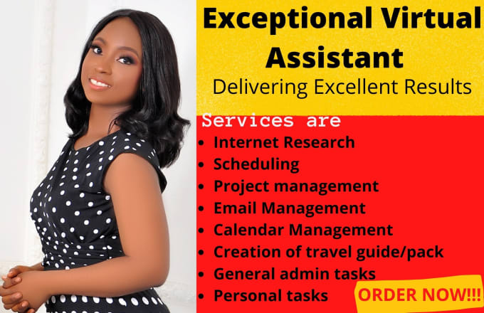 Gig Preview - Be your exceptional and professional virtual assistant