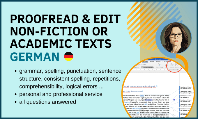 Gig Preview - Proofread and edit german nonfiction or academic texts