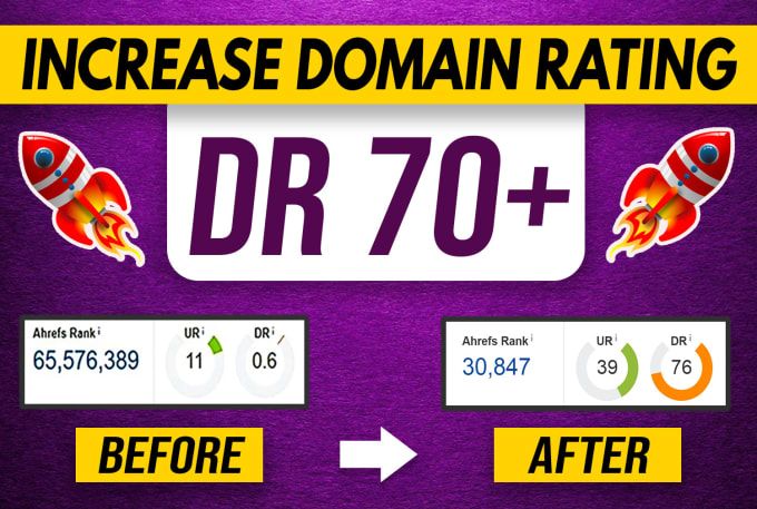 Gig Preview - Increase domain rating ahrefs domain authority DR 70 with dofollow backlinks