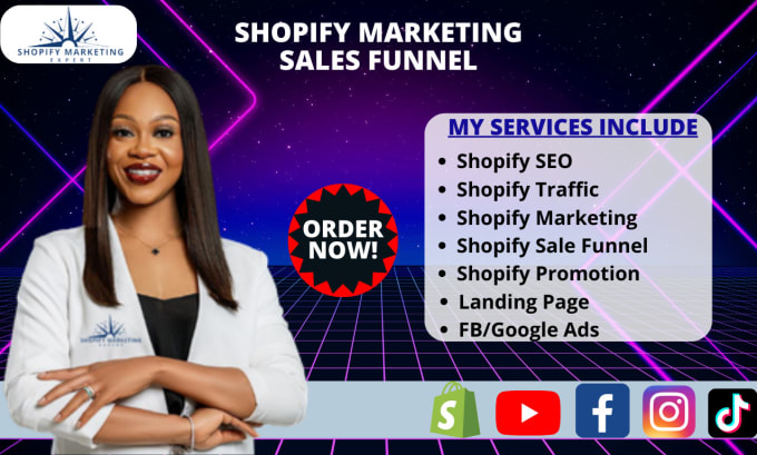 Gig Preview - Do shopify marketing sales funnel shopify sales funnel shopify store design