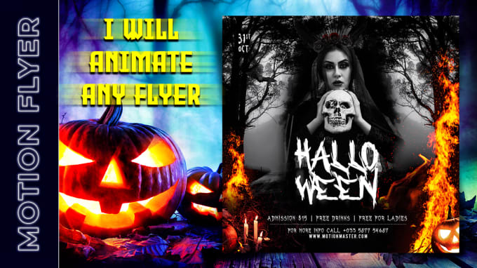 Gig Preview - Do animate motion graphics, halloween flyer, event flyer, party flyer