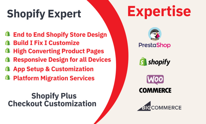 Gig Preview - Build, design, fix and customize your shopify store