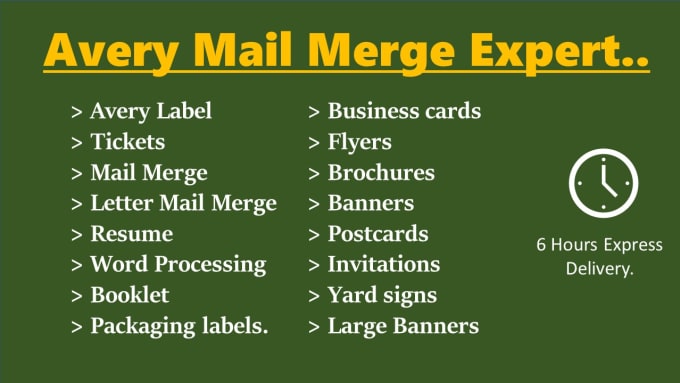 Gig Preview - Do avery label letter merge packaging  product label in 12hours