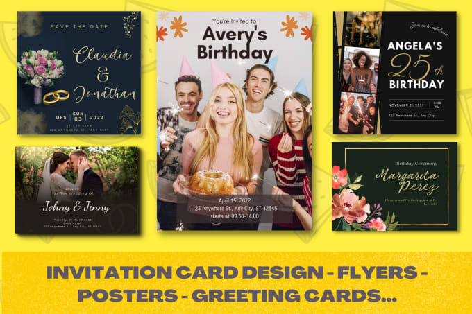 Gig Preview - Design greeting cards, posters, any party event invitations