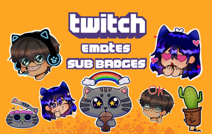 Gig Preview - Draw cute chibi custom twitch emotes or sub badges