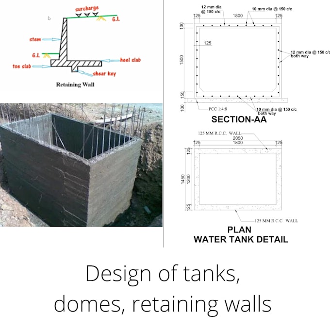 Gig Preview - Design water tank, retaining wall, dome,septic tank