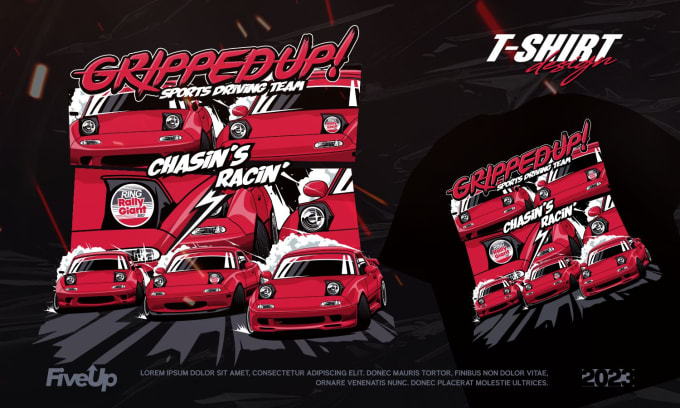 Gig Preview - Design a car t shirt graphics for your automotive brands