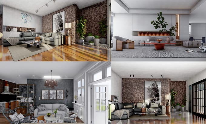 Gig Preview - Design and rendering realistic 3d interior design