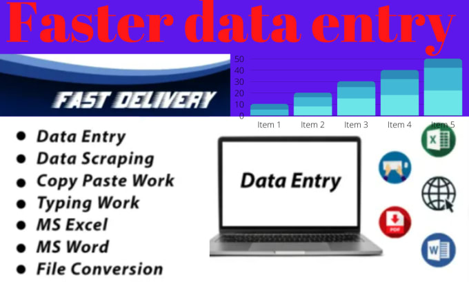 Gig Preview - Do fastest data entry in one day and internet research