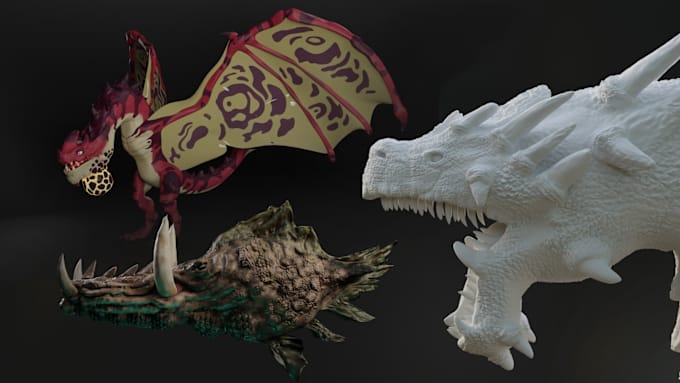 Gig Preview - 3d model the best monster and creatures high quality lowpoly or printing