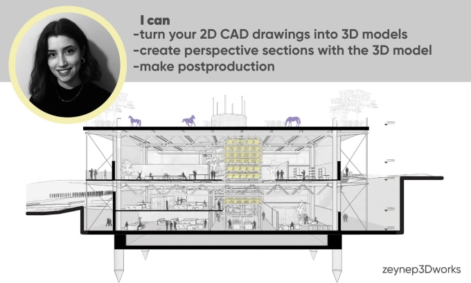 Bestseller - make 3d perspective section, perspective drawing and school 3d rendering