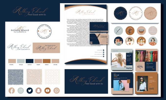 Gig Preview - Design a signature logo and social media kit and branding