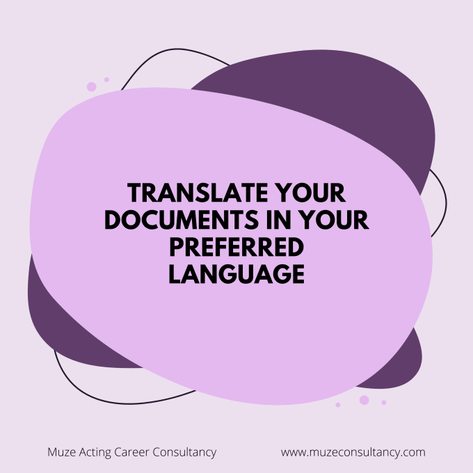 Gig Preview - Professionally translate your documents for visa and acting career needs