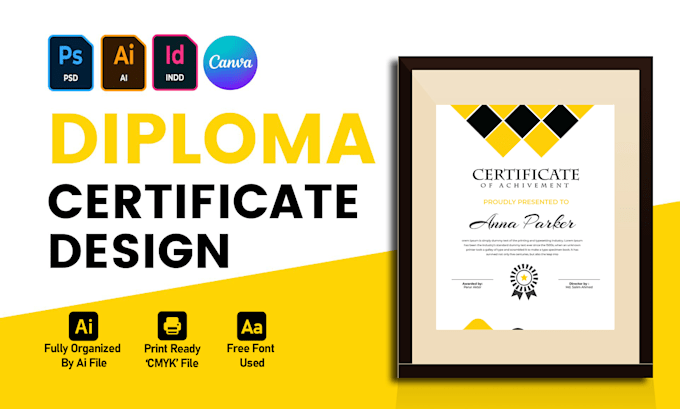 Bestseller - do professional diploma and award certificate design