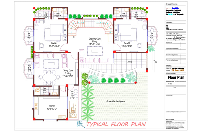 Gig Preview - Redraw house floor plan or 2d floor plan