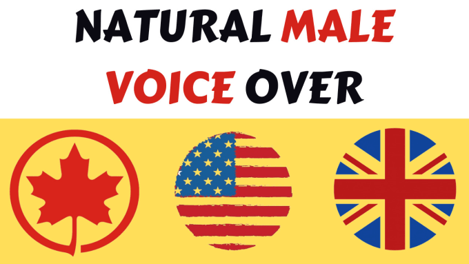 Gig Preview - Do natural USA british and canadian accent male voice over