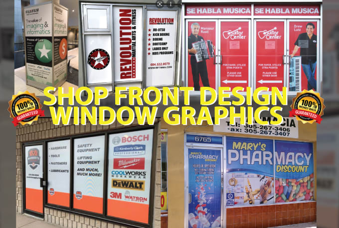 Gig Preview - Design creative shop front design and window graphics