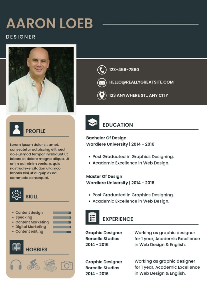 Gig Preview - Design a graphic resume CV to stand out from the contestant