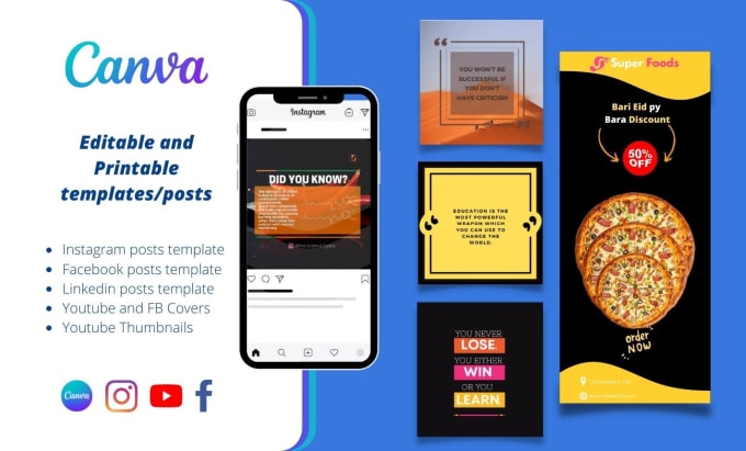 Gig Preview - Design creative and unique canva templates for your social media posts