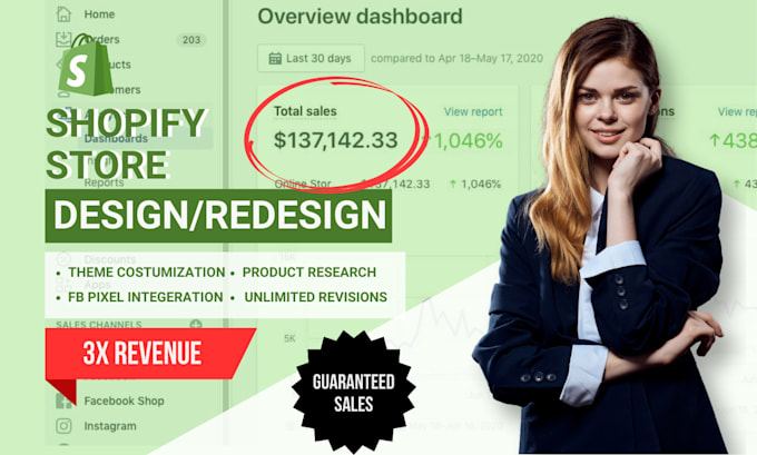 Gig Preview - Do shopify store design, redesign, dropshipping store