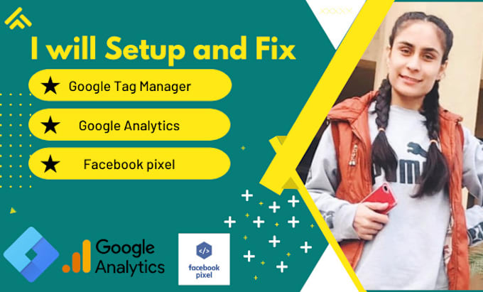 Gig Preview - Setup google analytics, GTM, facebook pixel for any website