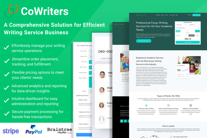 Gig Preview - Sell writing service management application and website